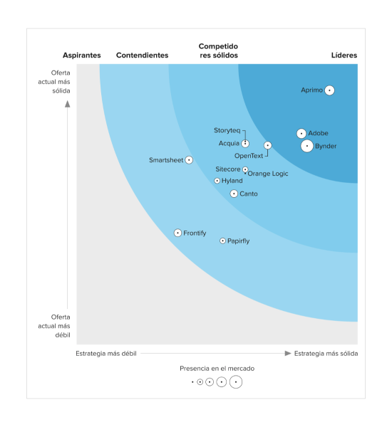 Gráfica Forrester - Adobe Líder DAM